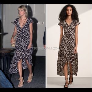 Aritzia Talula Moxon Floral Printed Faux Wrap Surplice Dress sz 2. NWOT